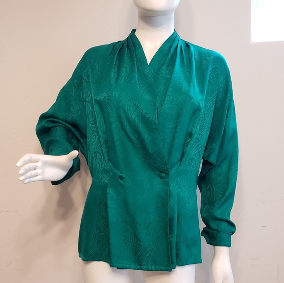 Oscar de la Renta vintage blouse size 12 - Picture 1 of 9